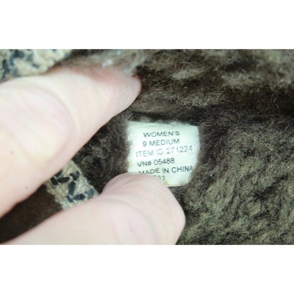 LL bean Brown Leather Wicked Good Shearling Lined Clog Slippers Size 9 M - Picture 7 of 9